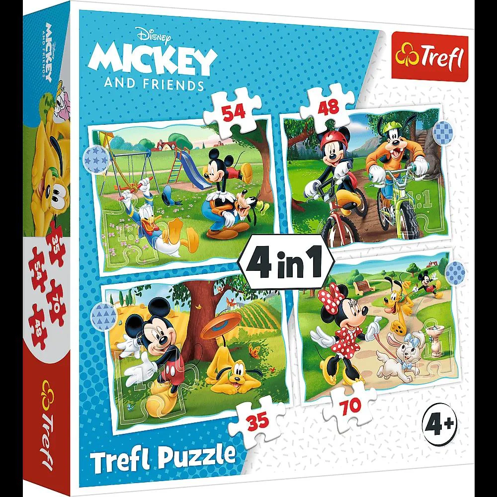 Puzzle Trefl 4in1 Ziua buna a lui Mickey Mouse foto