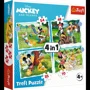 Puzzle Trefl 4in1 Ziua buna a lui Mickey Mouse foto