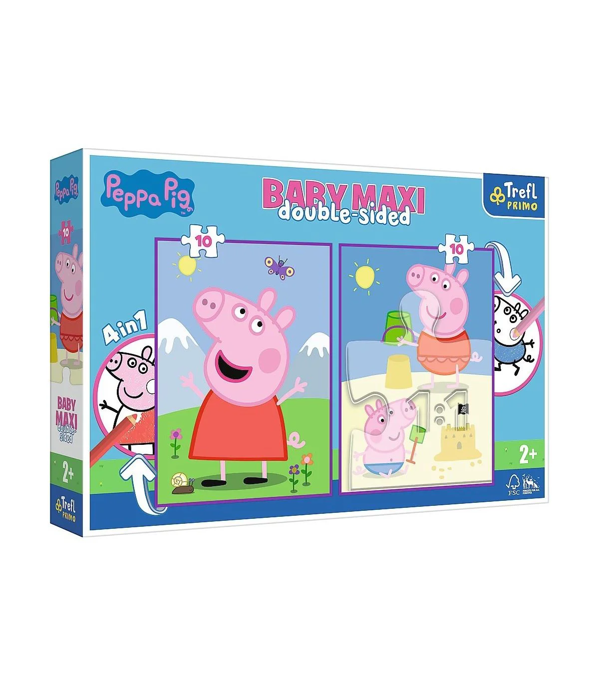Puzzle Trefl Baby Ziua buna a Peppei,  2 x 10 piese Maxi