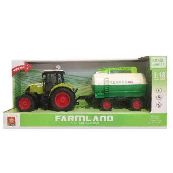 Masinuta Wenyi Tractor cu remorca, cu lumini si sunet, 1:16 foto