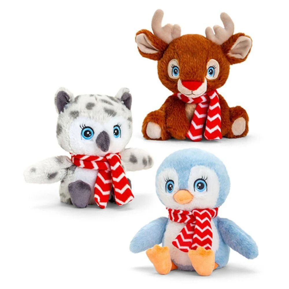 Jucarie de plus Animale cu fular Adoptable World Christmas, 16 cm