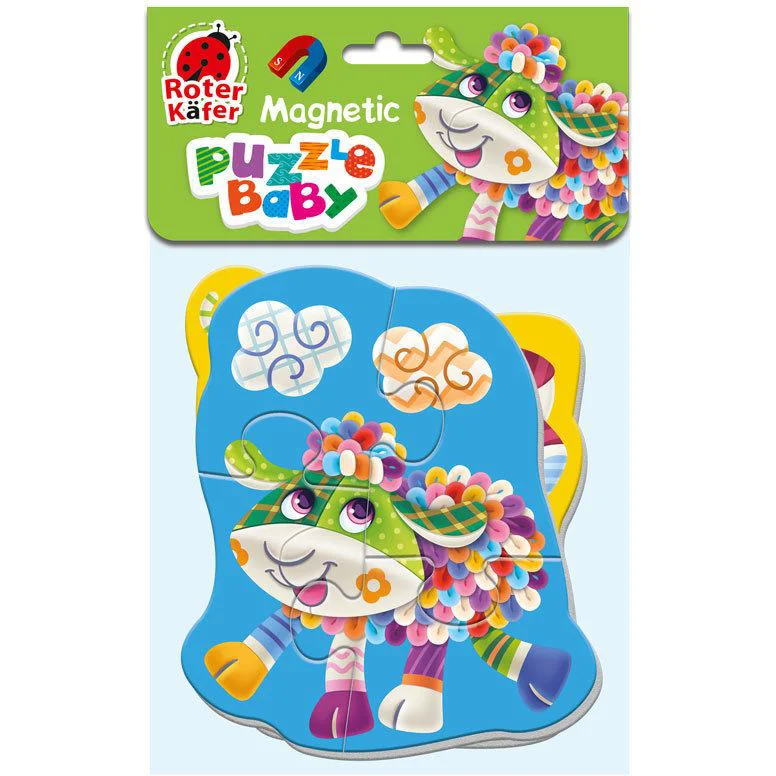 Puzzle magnetic Vladi Toys Baby Oita-Purcelus, Roter Kafer