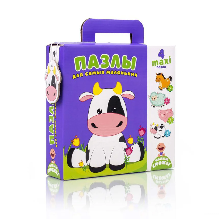 Puzzle Vladi Toys Vacuta pentru cei mici, 11 piese