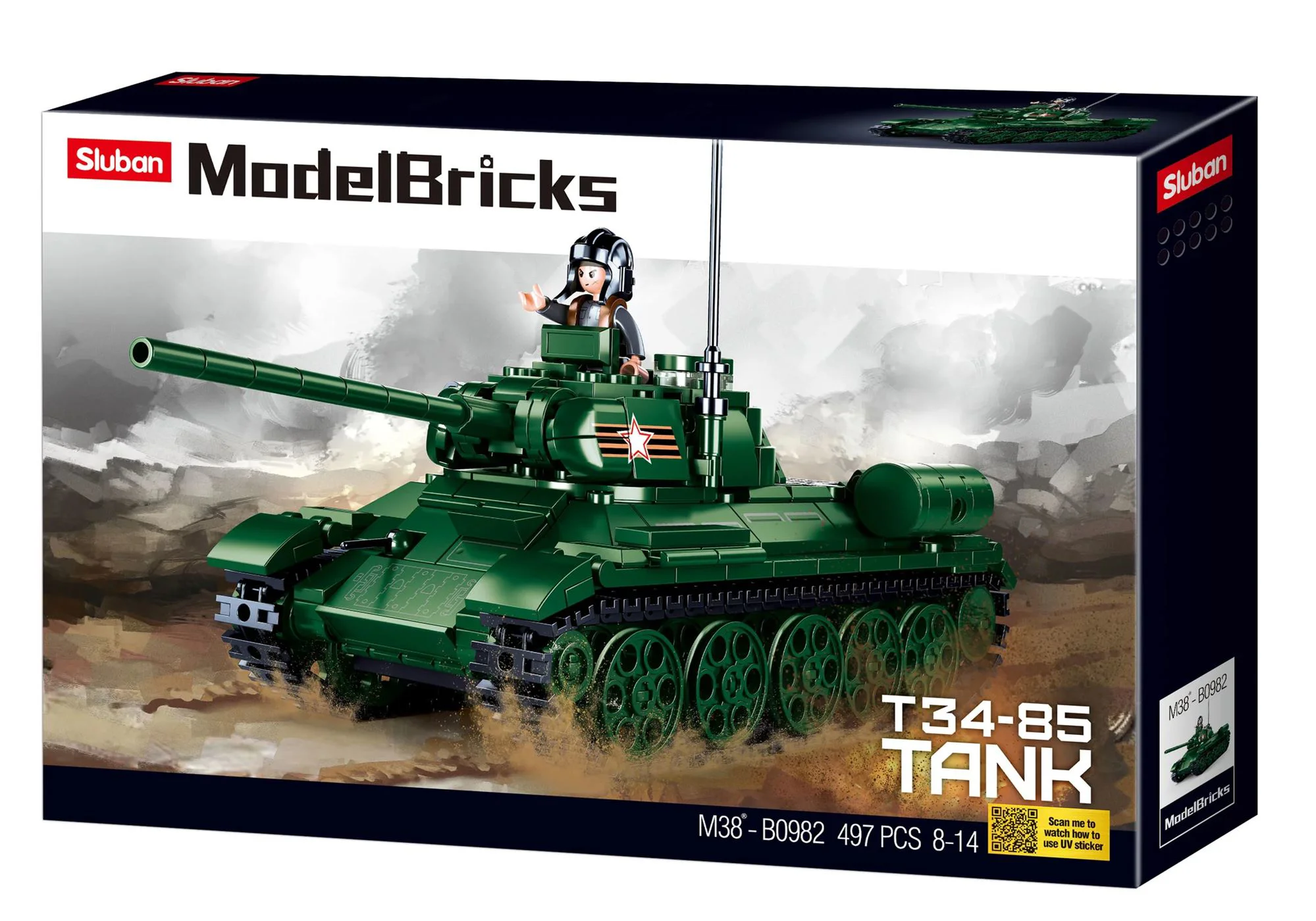 Constructor Sluban Model Bricks, T34-85 Tanc foto