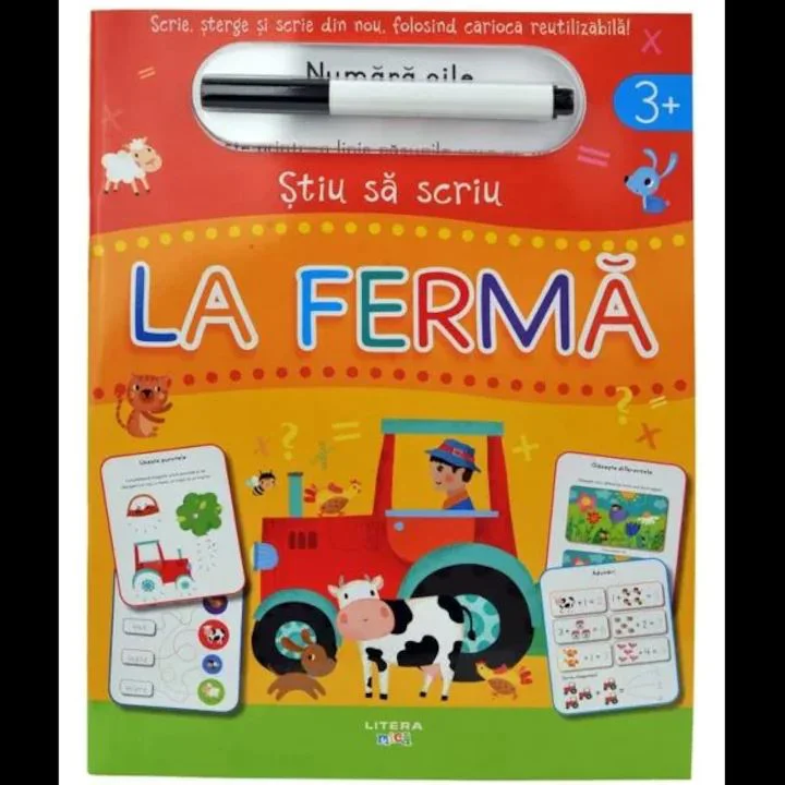 image for Stiu sa scriu. La Ferma + carioca reutilizabila. Editura Litera foto