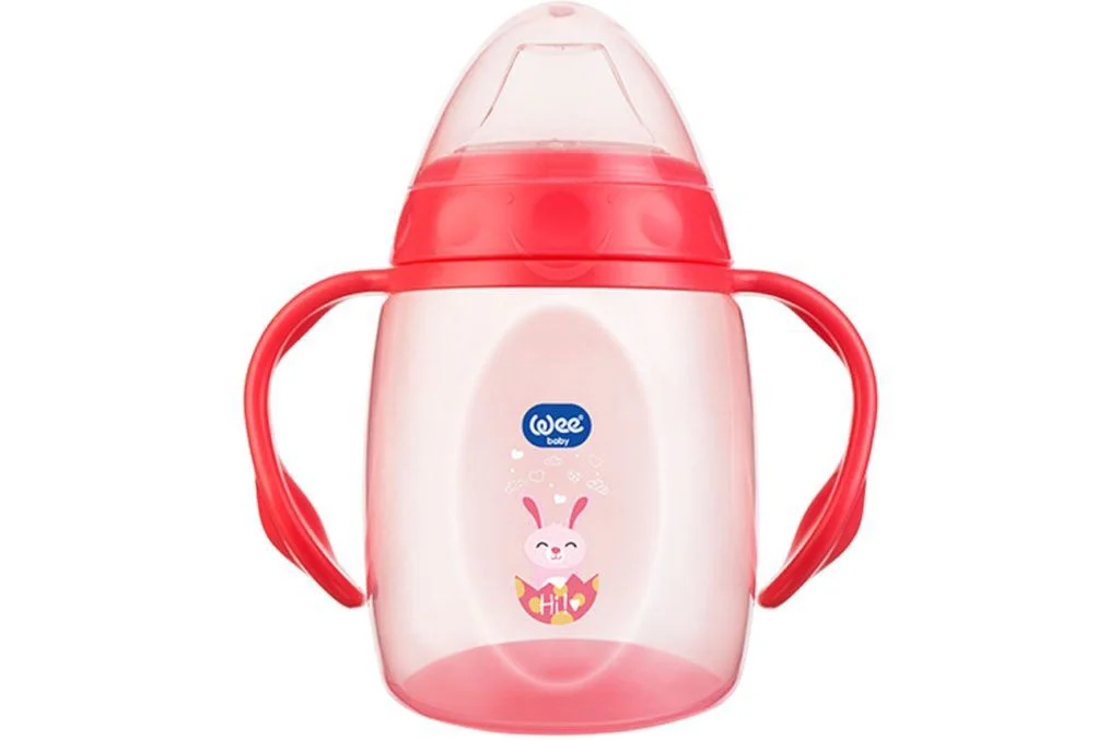 Canuta cu manere si adaptor din silicon WeeBaby (6+ luni), 250 ml foto