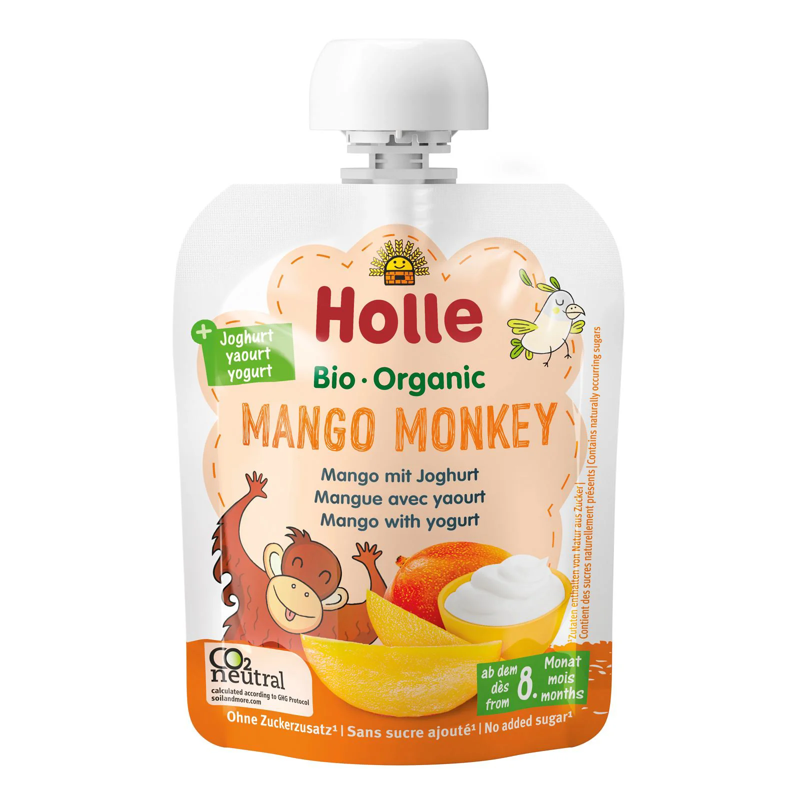 image for Piure Holle Mango Monkey Манговое пюре с йогуртом (8+ мес.), 85 г foto