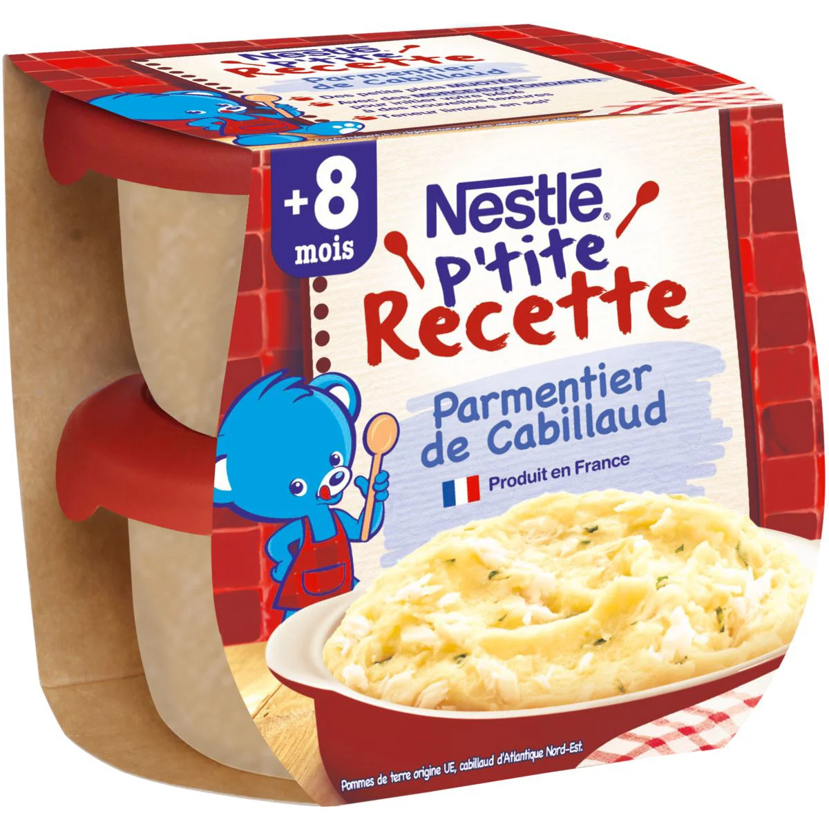 Piure Nestle P'tite Recette Cod cu cartofi (8+ luni), 2x200 g foto