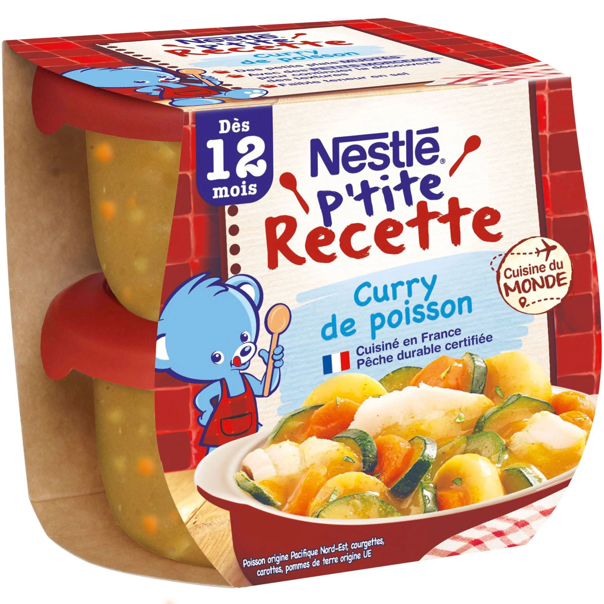 Piure Nestle P'tite Recette Curry de peste (12+ luni), 2x200 g foto
