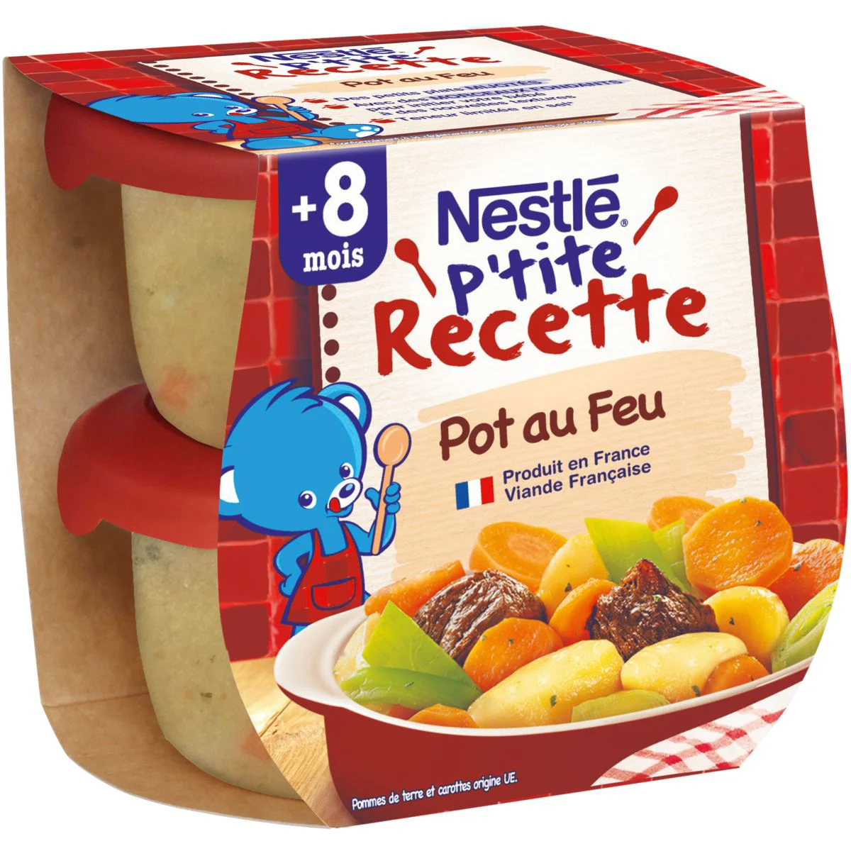 Piure Nestle P'tite Recette Carne si legume la cuptor (8+ luni), 2x200 g foto