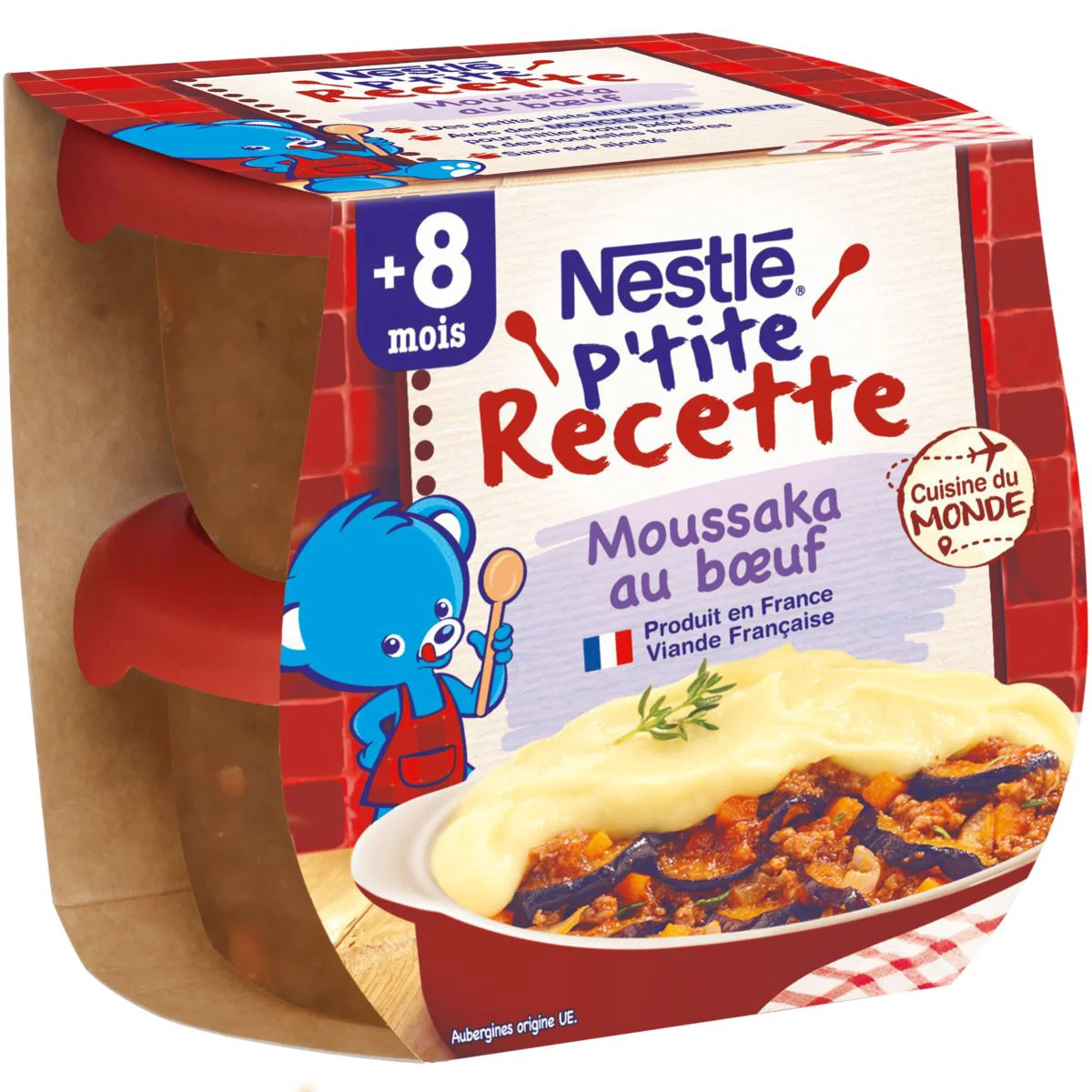 Пюре Nestle P'tite Recette Мусака из говядины (с 8 мес.), 2x200 г foto