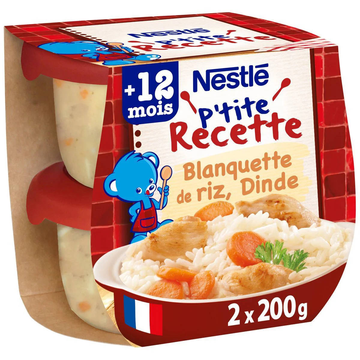 Piure Nestle P'tite Recette Tocanita de orez cu curcan (12+ luni), 2x200 g foto