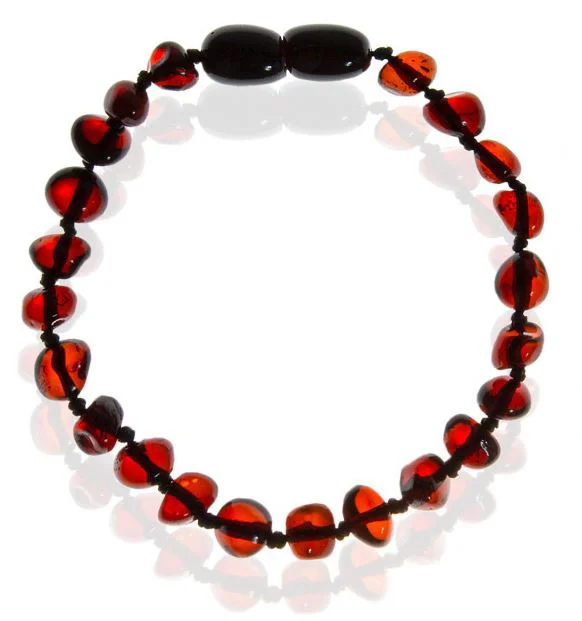 Янтарный браслет для младенцев BabyJem Red