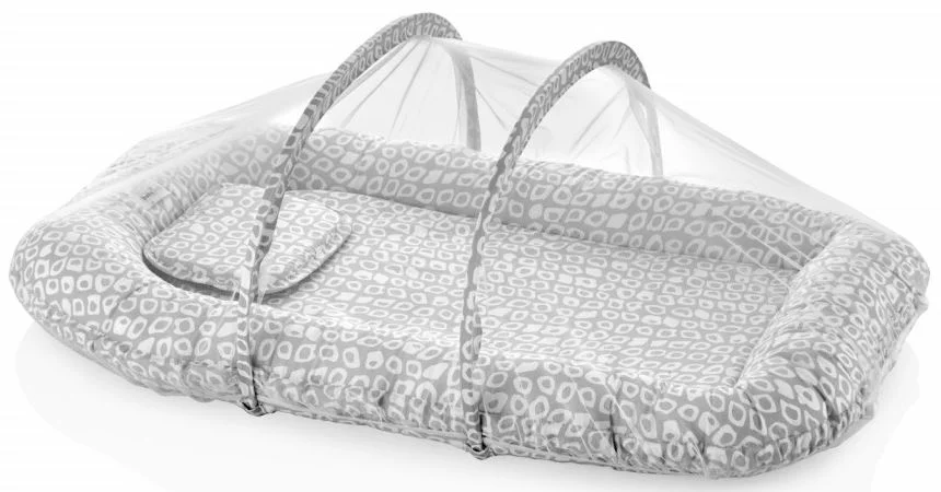 image for Бебинест с подушкой и сеткой BabyJem Sleep Safe Grey foto
