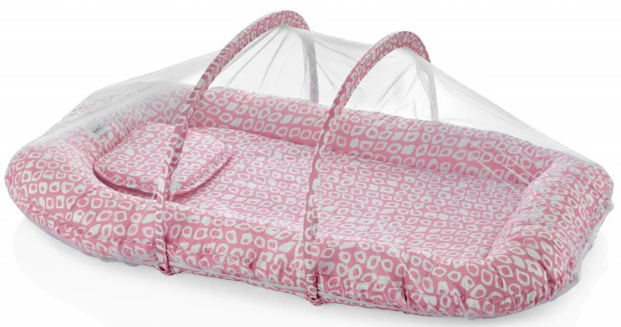 image for Бебинест с подушкой и сеткой BabyJem Sleep Safe Pink foto
