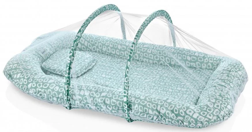 image for Бебинест с подушкой и сеткой BabyJem Sleep Safe Green foto