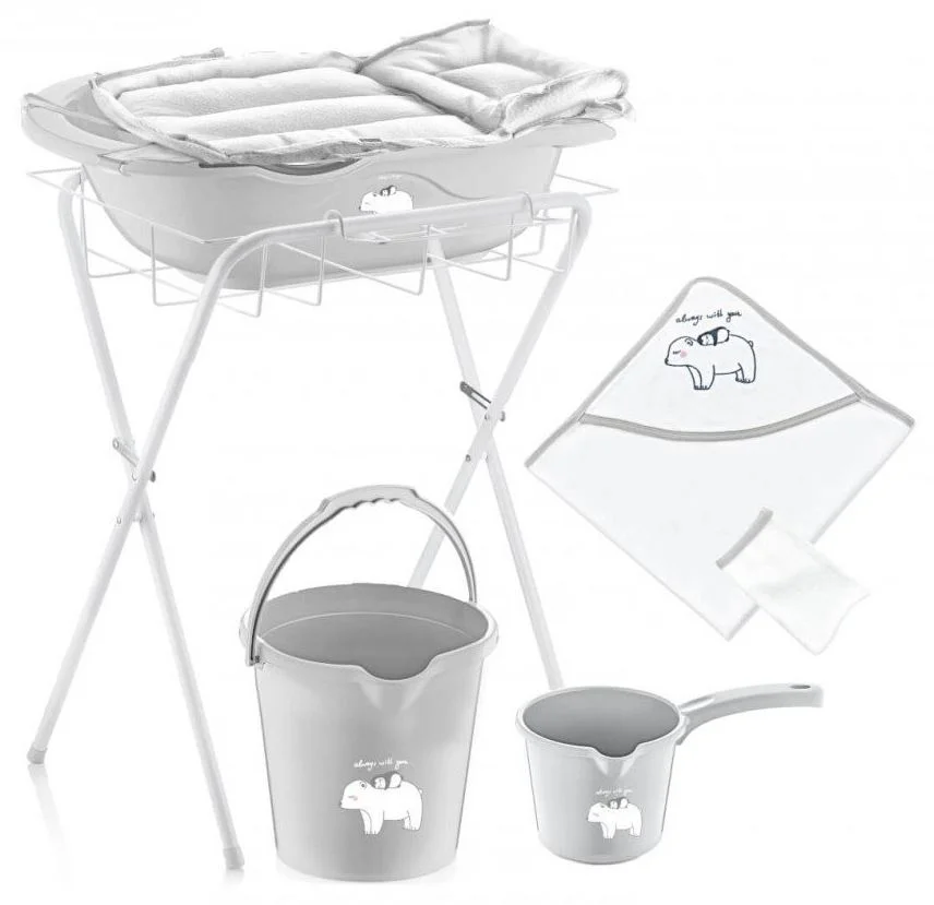 Полный набор для ванной из 6 предметов BabyJem Grey