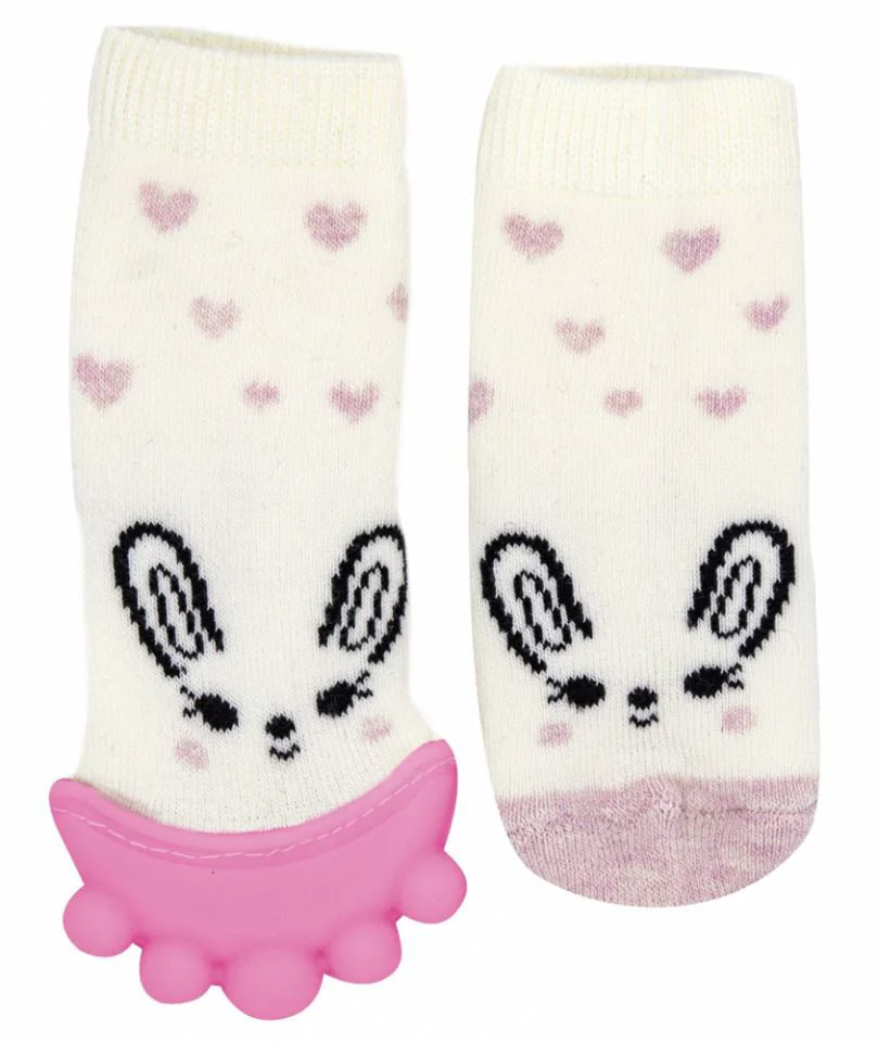 Sosete cu accesoriu dentitie BabyJem Fetite (6-12 luni)