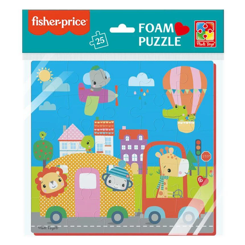Puzzle moale Vladi Toys, Fisher Price, Orasul, 25 piese