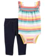 Carter's Set 2 piese Body cu dungi si pantaloni foto