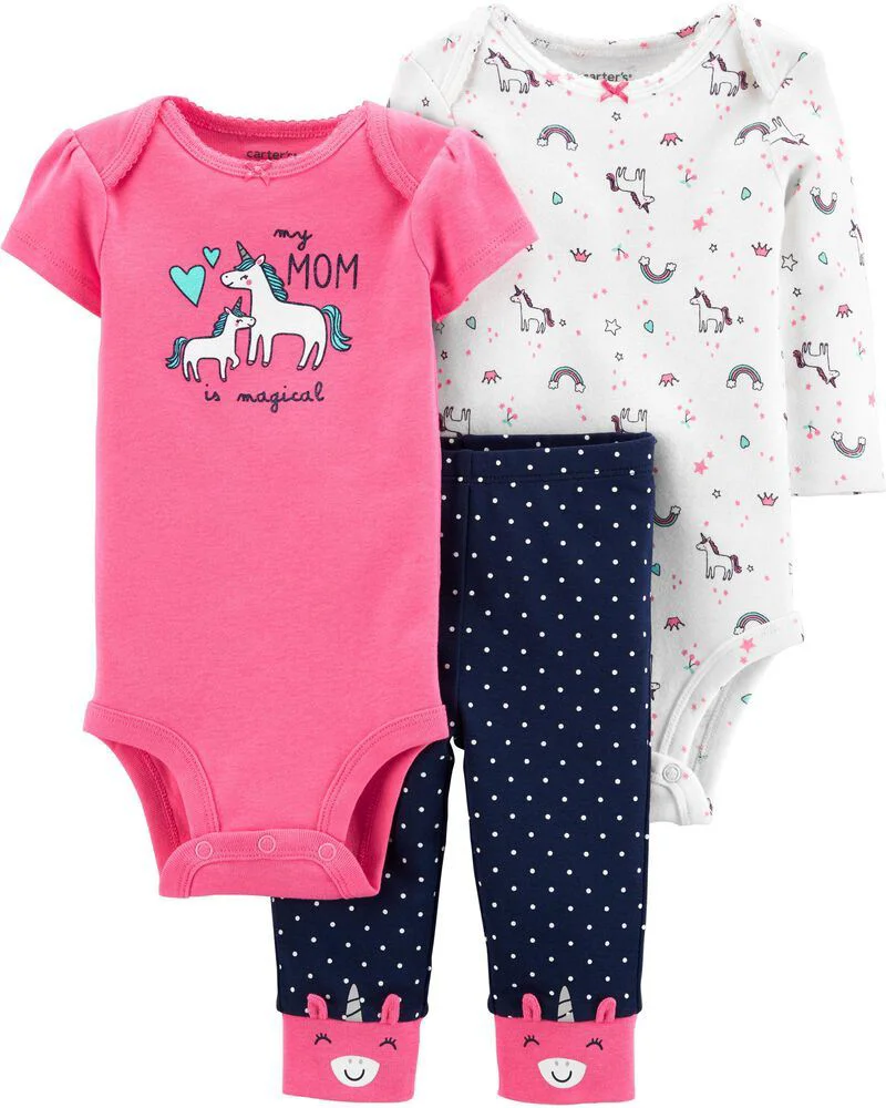 Carter's Set 3 piese Unicorn Pantaloni si 2 body-uri foto