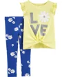 Carter's Set 2 piese Tricou si pantaloni cu flori foto