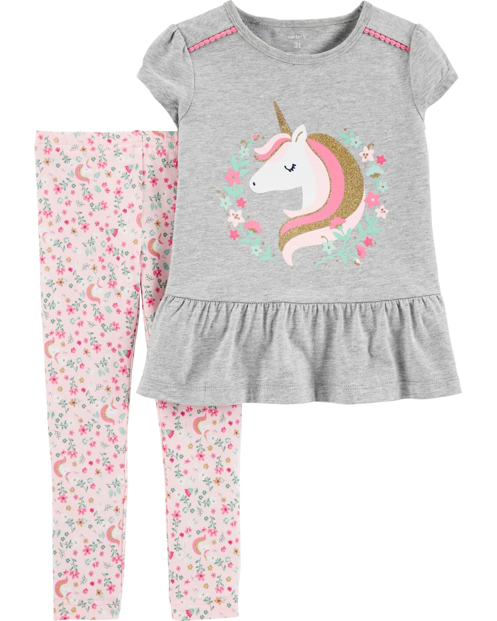 Carter's Set 2 piese Tricou si pantaloni Unicorn foto