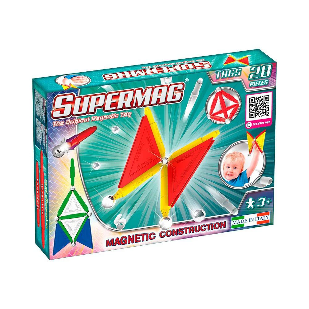 image for Set de constructie magnetic Supermag Tags Primary, 28 piese foto