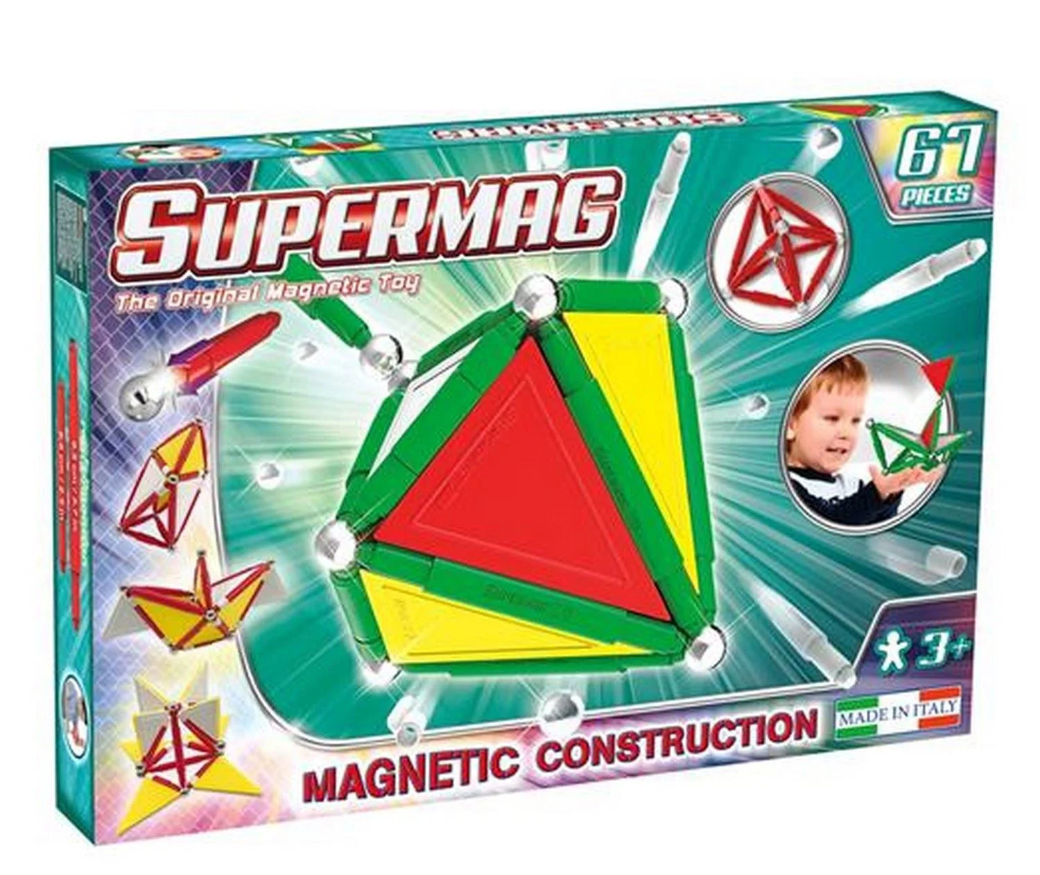 image for Set de constructie magnetic Supermag Tags Primary, 67 piese foto