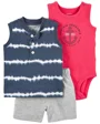 Carter's Set 3 piese Dungi - body, maiou si pantaloni scurti foto