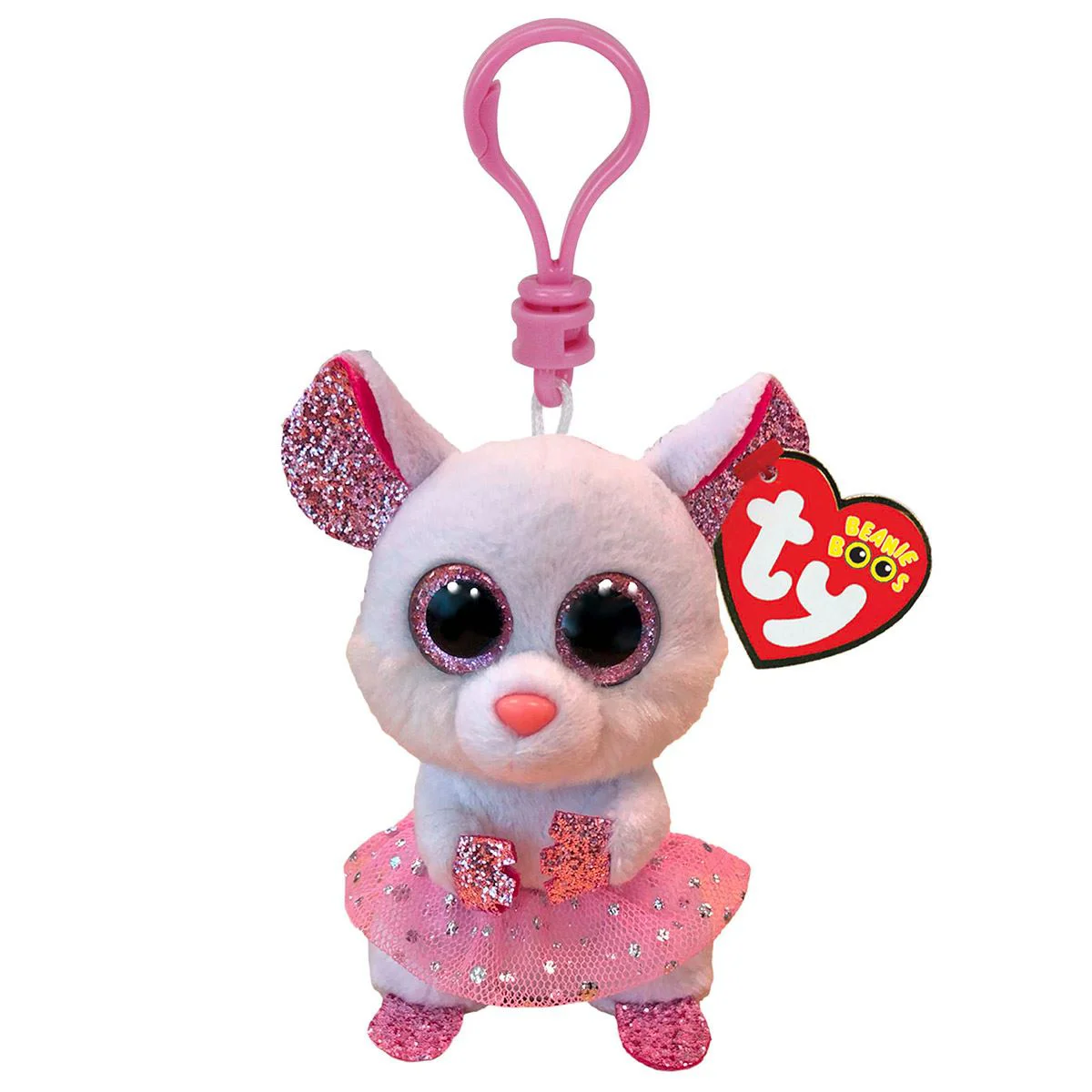 Jucarie breloc TY Beanie Boos, Soricica balerina Nina,12 cm foto