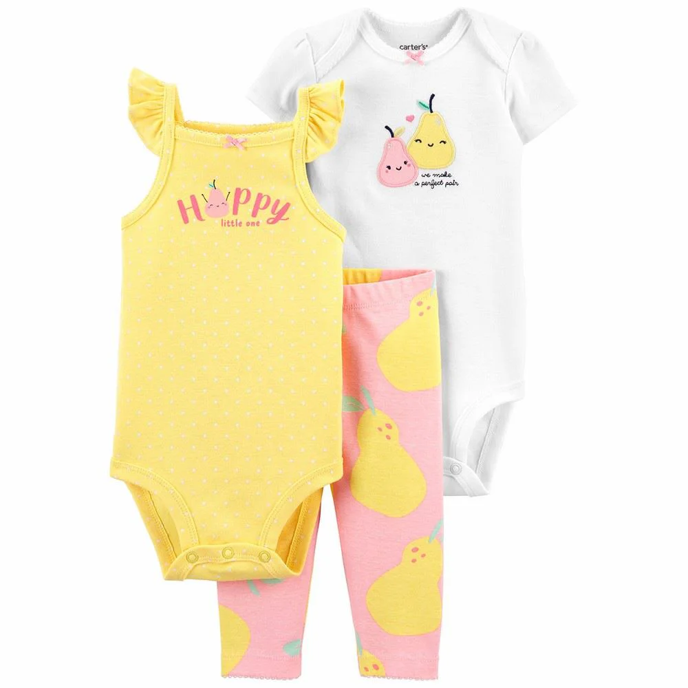 Carter's Set 3 piese bebe Pere - 2 body si pantaloni