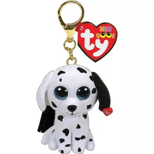 Jucarie breloc TY Mini Boos, Catelusul alb Fetch, 10 cm foto