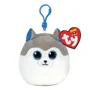 Jucarie breloc TY Mini Squishy Husky Slush, 12 cm