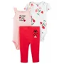 Carter's Set 3 piese Buburuza - 2 body si pantaloni