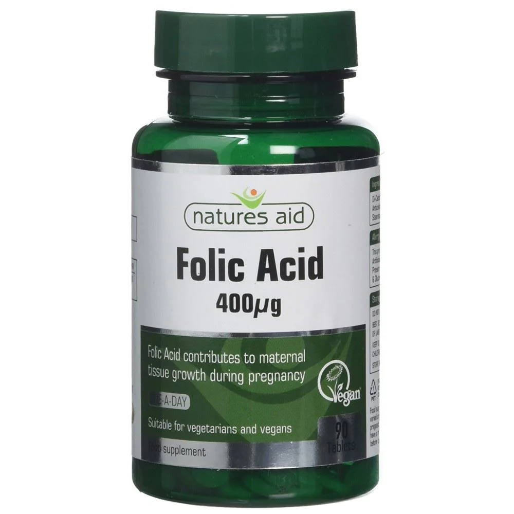 Supliment alimentar Acid Folic Natures Aid 400, 90 tablete