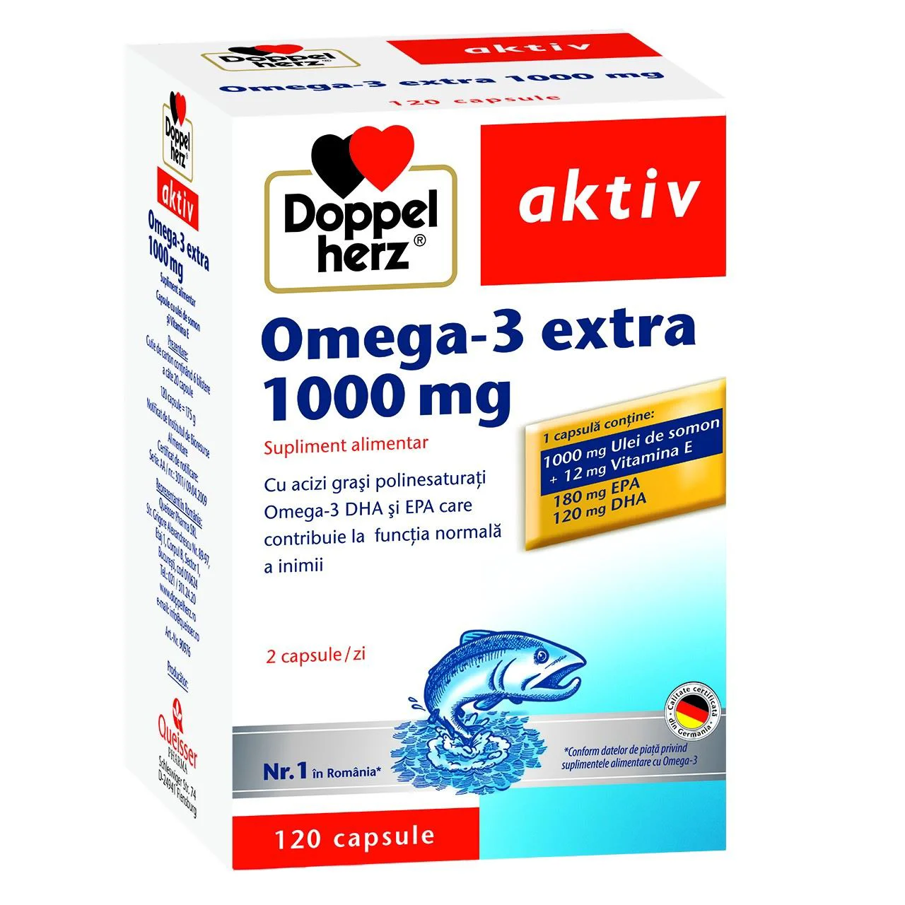 Пищевая добавка Omega3 Extra Doppelherz (1000 мг), 120 таб.