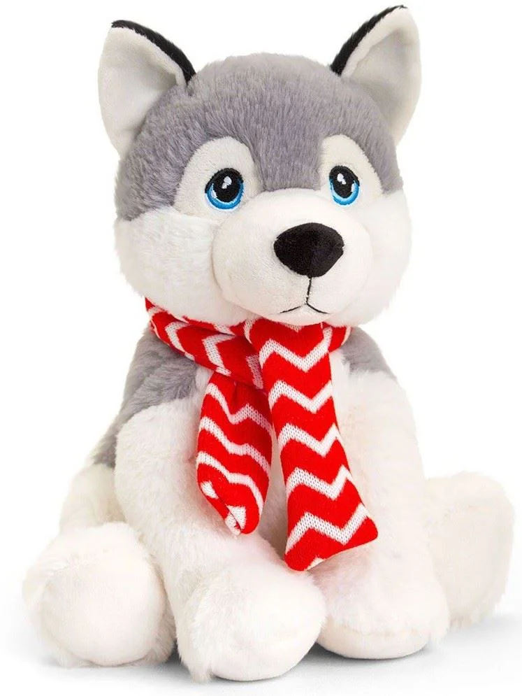 Jucarie de plus Keeleco Husky cu fular, 25 cm foto