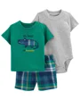 Carter's Set 3 piese Body, tricou si pantaloni scurti Aligator foto