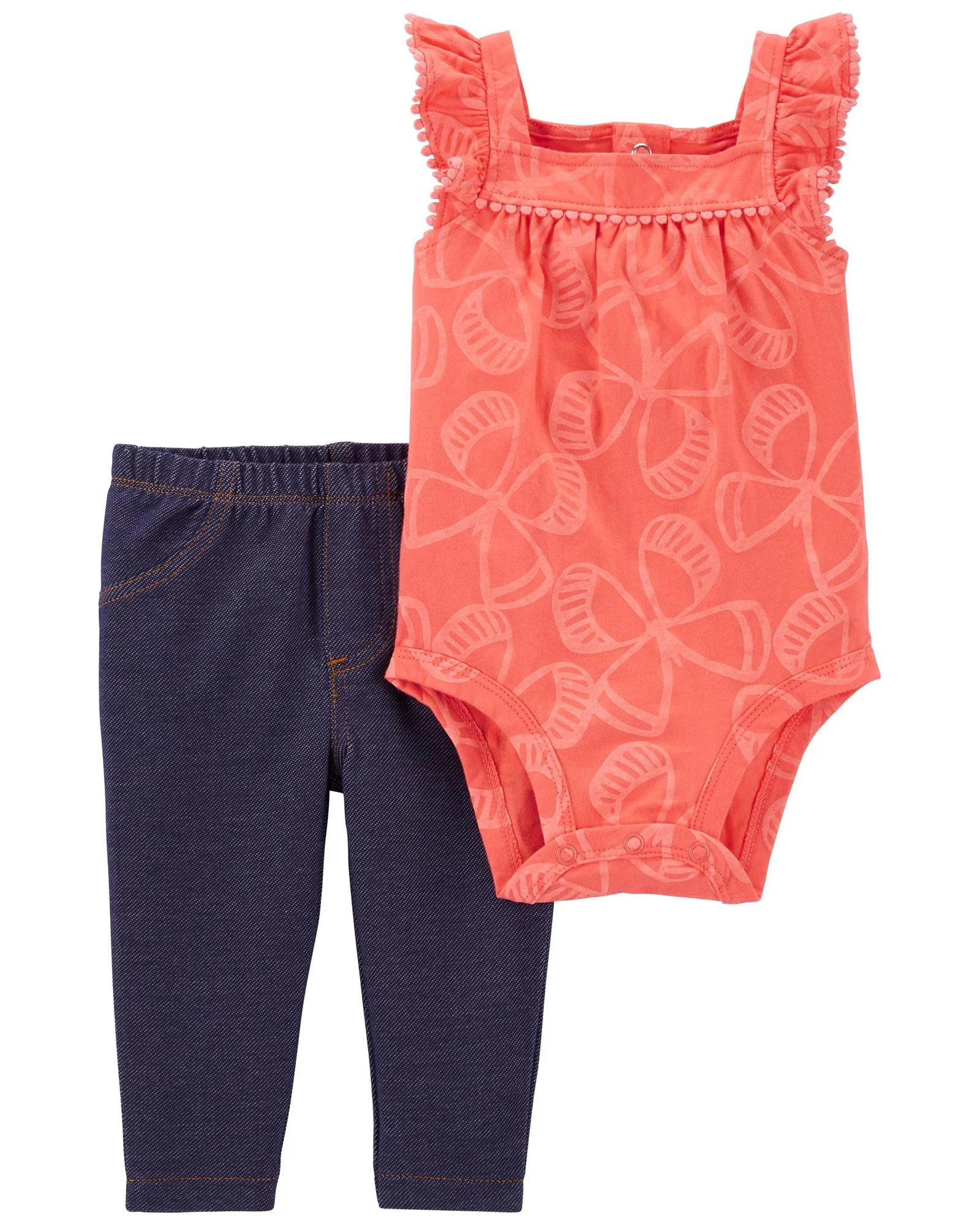 Carter's Set 2 piese Body si pantaloni Flori foto