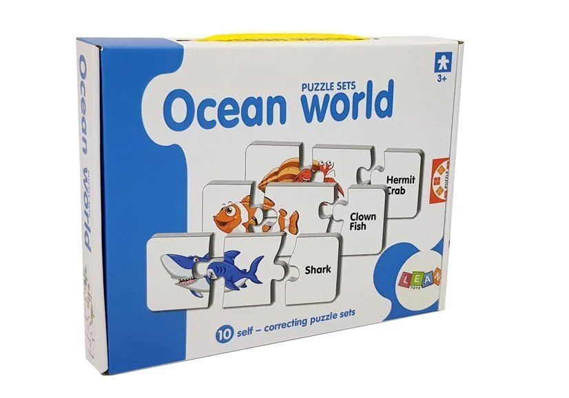 Puzzle educativ LeanToys Animale Marine, 10 tipuri