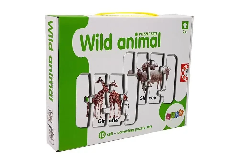 Puzzle educativ LeanToys  Animale Salbatice, 10 tipuri