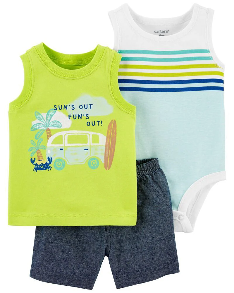 Carter's Set 3 piese Body, maiou si pantaloni scurti Vacanta foto