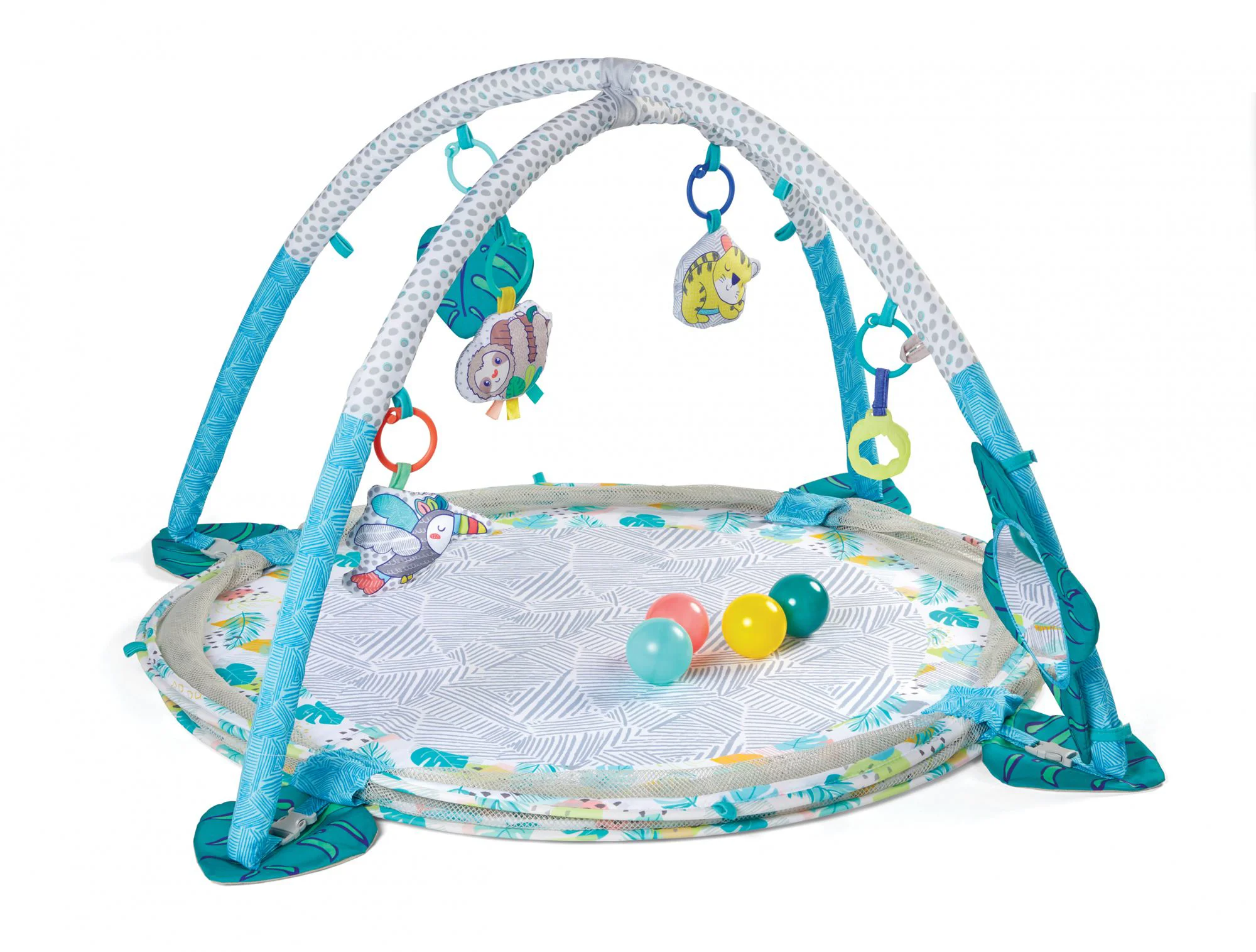 Covoras 3 in 1 Infantino Jumbo Tropics cu elemente de joaca foto