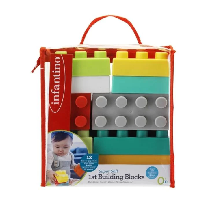 Jucarie constructor Infantino Super Soft, 12 elemente foto