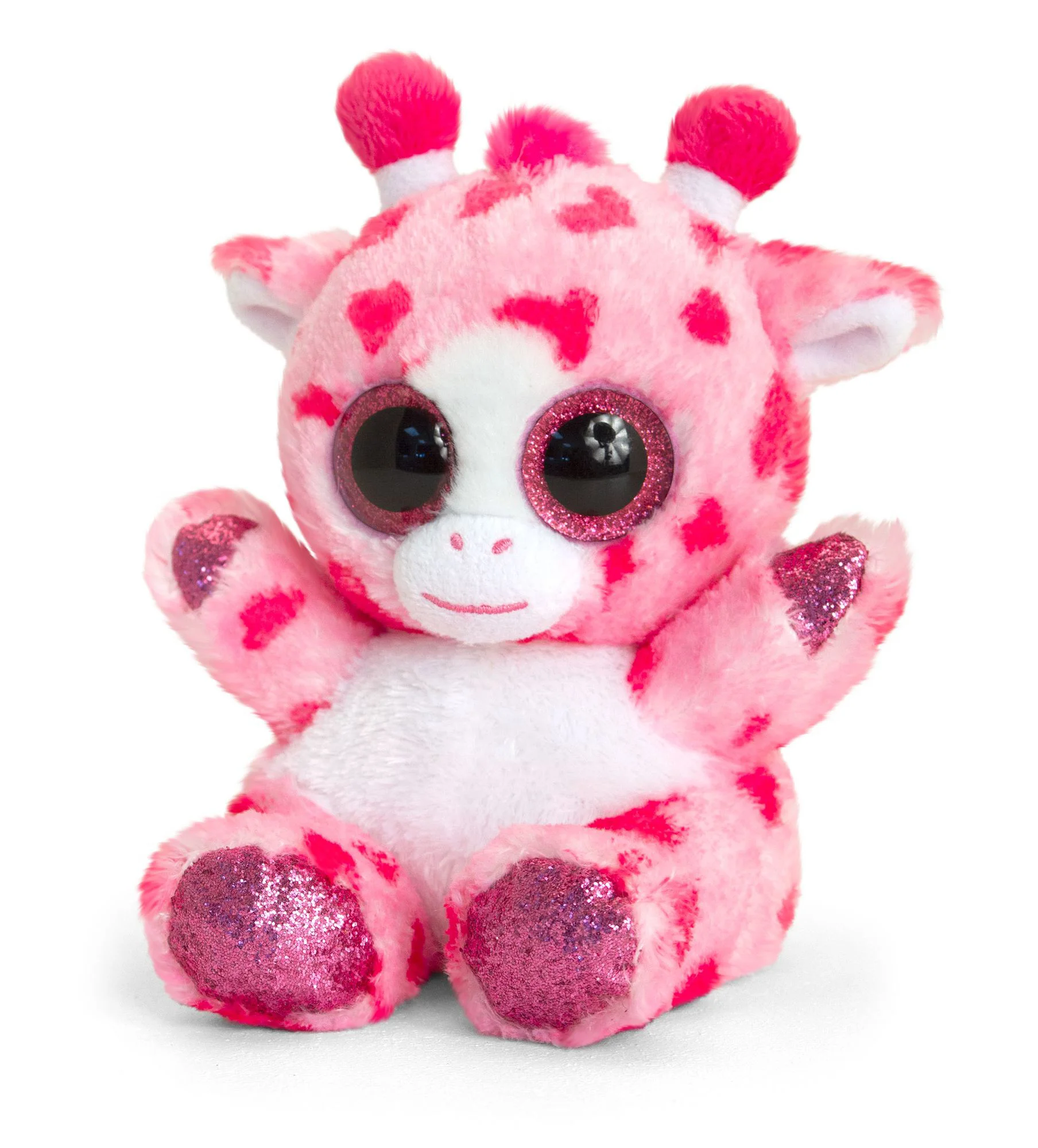 Jucarie de plus Animotsu Girafa Roz, 15 cm