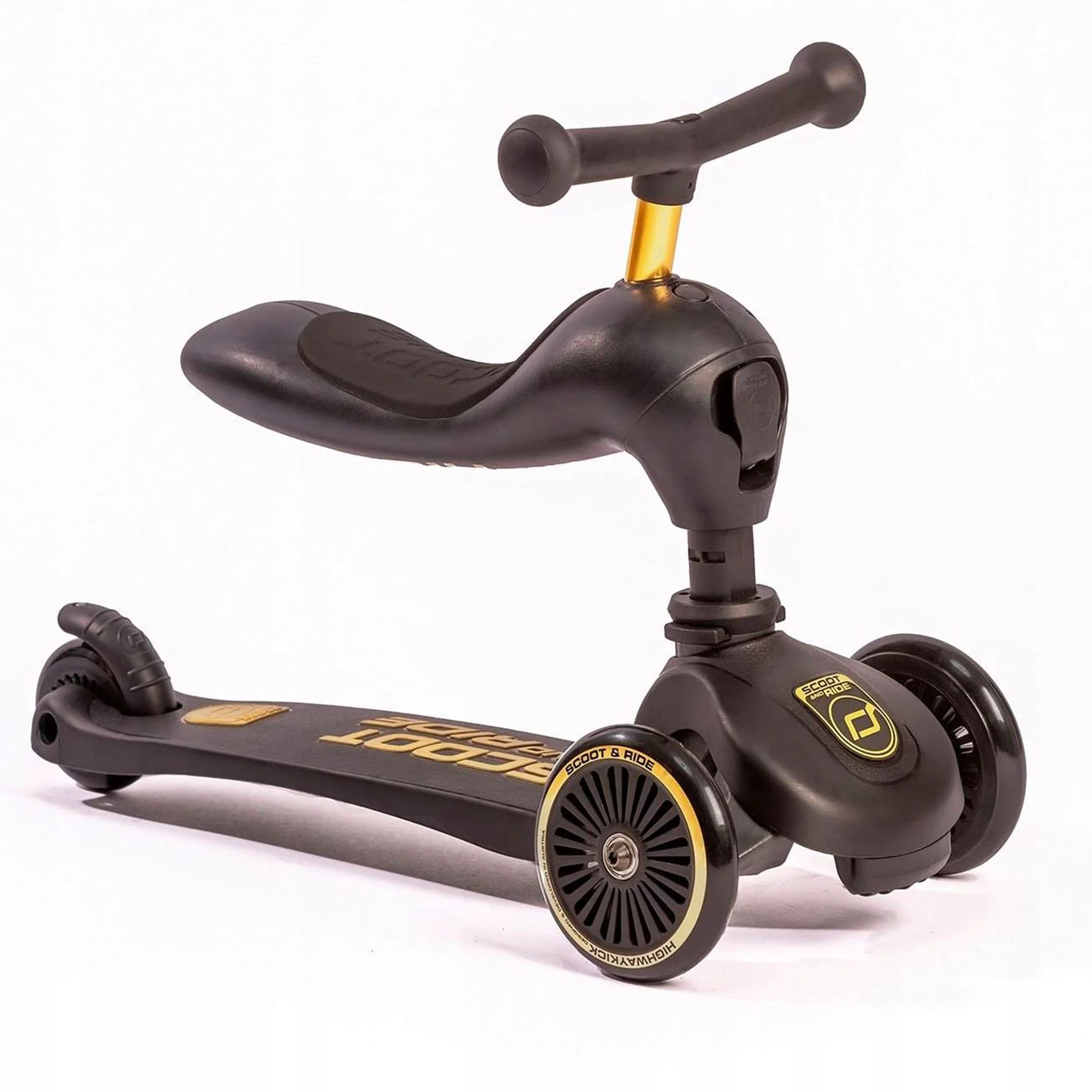 Самокат трансформер 2 в 1 Scoot & Ride HighwayKick 1 Black Gold foto