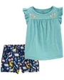 Carter's Set 2 piese Tricou si pantaloni scurti Flamingo