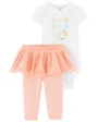 Carter's Set 2 piese Iepuras - body si colanti cu fustita tutu