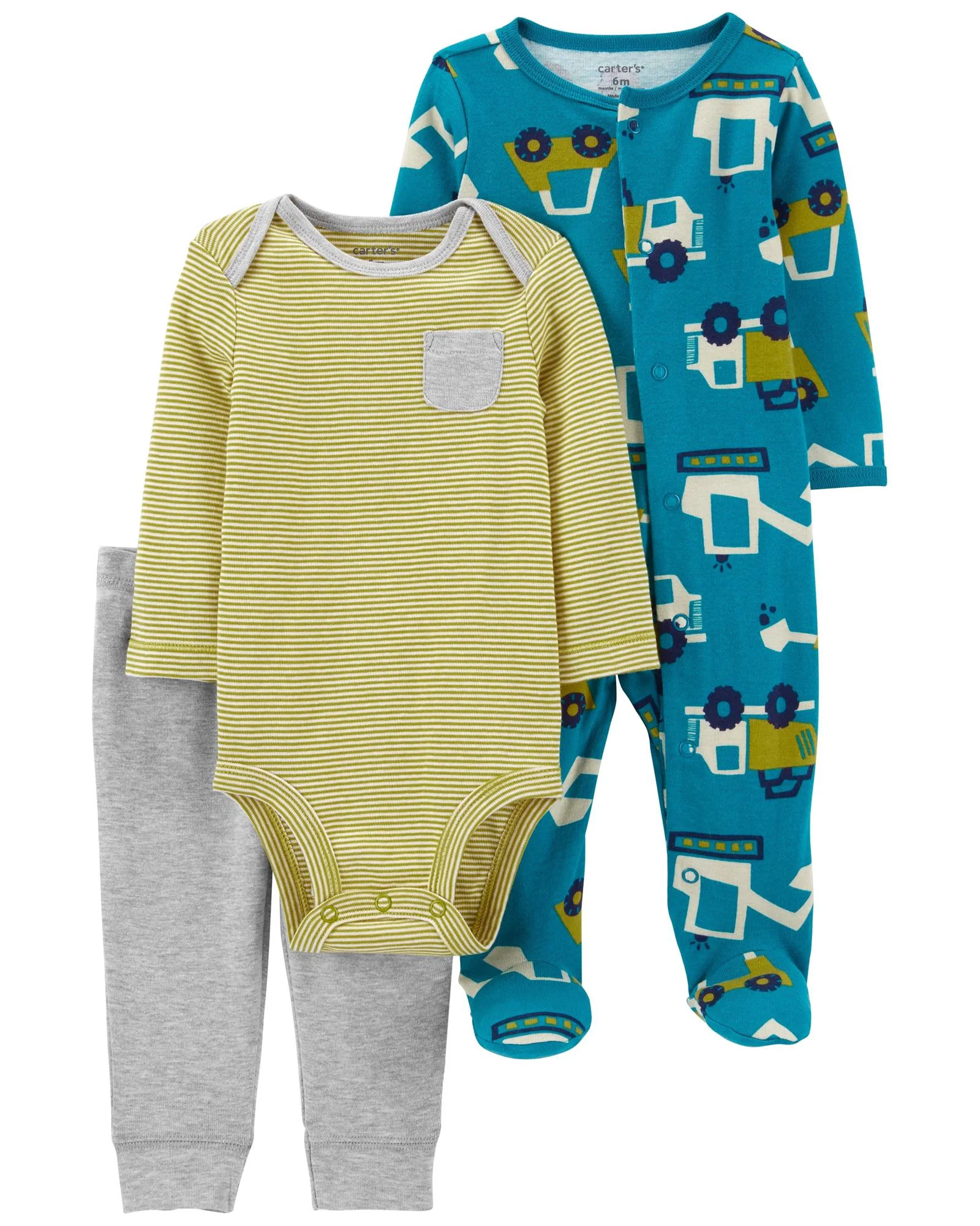 Carter's Set 3 piese Pantaloni, body si pijama Camion foto